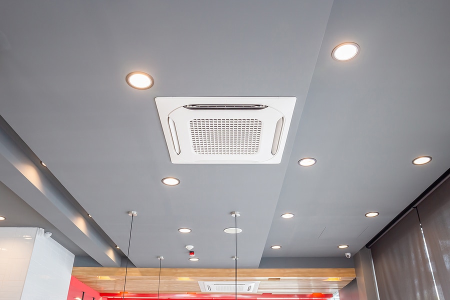 Discreet ducted AC vents in ceiling